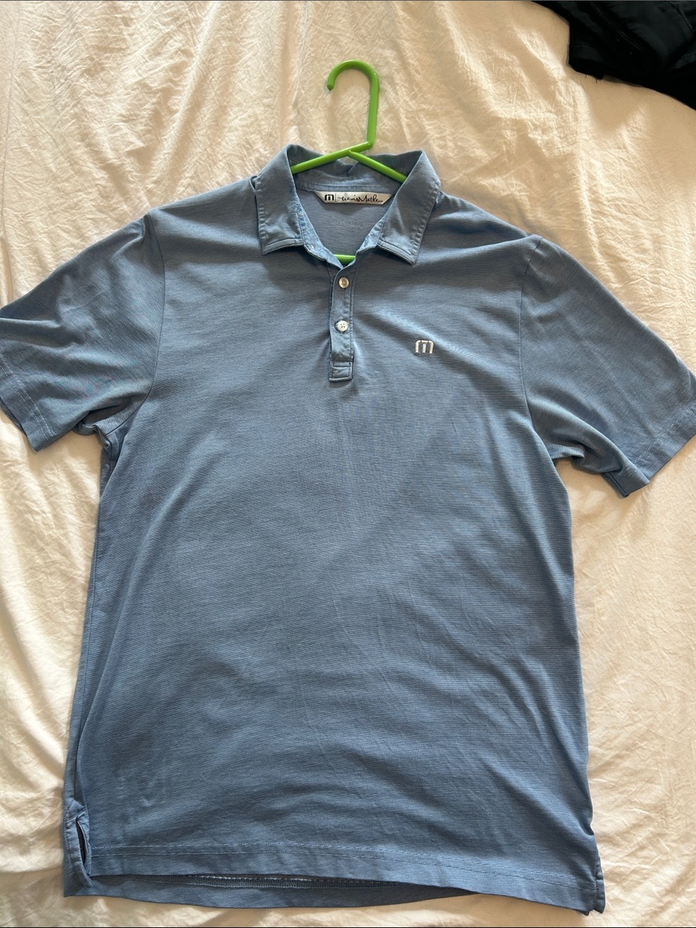 Travis Mathew Slate Blue Polo Shirt with Chest Logo